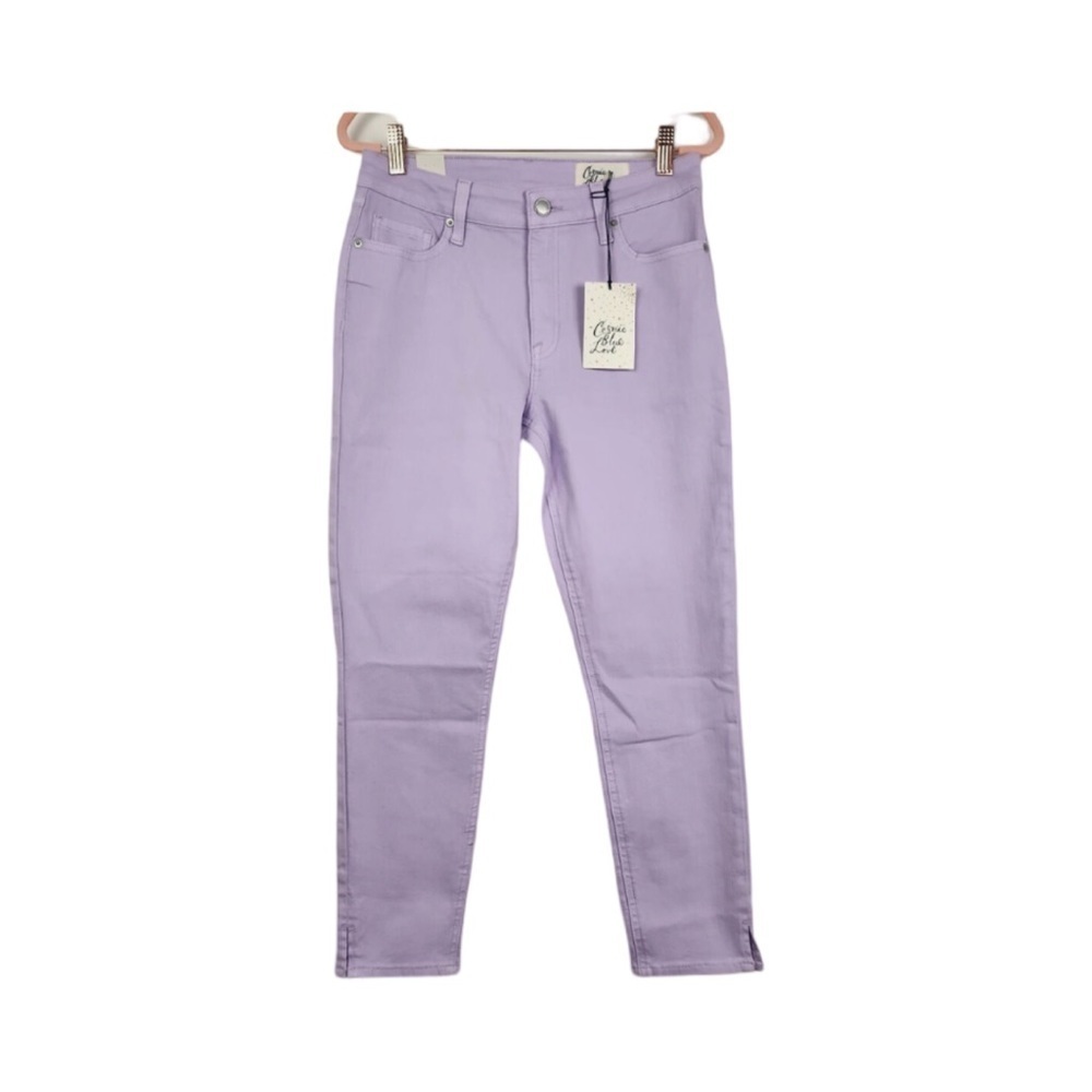 Cosmic Blue Love Cropped Skinny Stretch Denim Jeans NWT Size 27